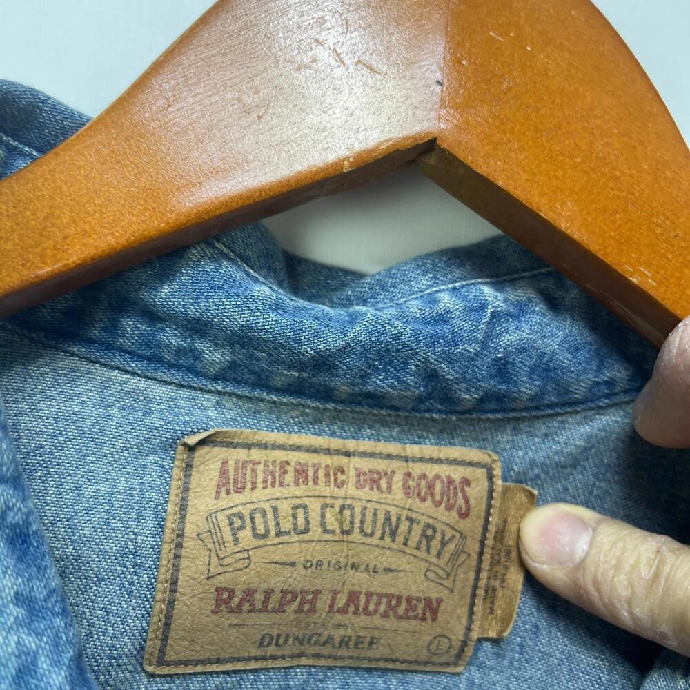 Vintage Polo Ralph Lauren Country Denim Snap Button Up Shirt - Picture 7 of 15